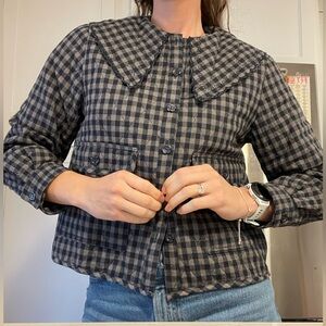 collared quilted jacket